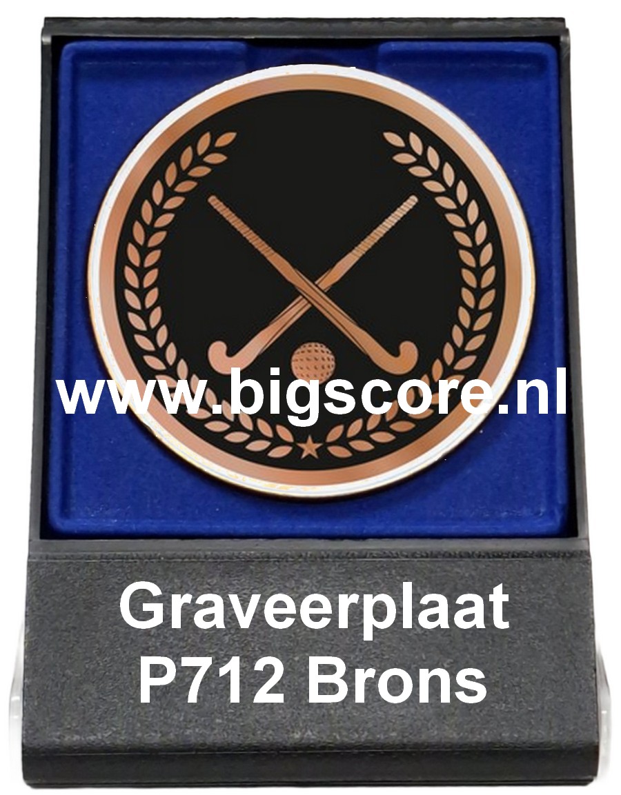 Hockey Acryl in medailledoosje Blauw-Zwart G/Z/B